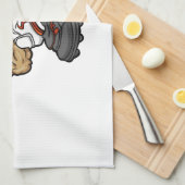 Santa Claus Playing Football Geschirrtuch (Viertel Falte)