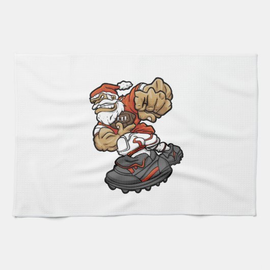 Santa Claus Playing Football Geschirrtuch (Horizontal)