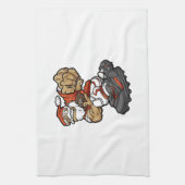 Santa Claus Playing Football Geschirrtuch (Vertikal)