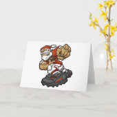 Santa Claus Playing Football Karte (Gelbe Blume)