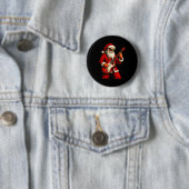 Santa Claus Playing Guitar Funny Christmas Rock Gu Button (Beispiel)