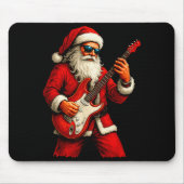 Santa Claus Playing Guitar Funny Christmas Rock Gu Mousepad (Vorne)
