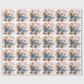 Santa Claus playing ping pong in a Hawaiian shirt Geschenkpapier (Flach)