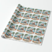 Santa Claus playing ping pong in a Hawaiian shirt Geschenkpapier (Ungerollt)