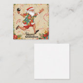 Santa Claus playing ping pong in a Hawaiian shirt Quadratische Visitenkarte (Vorne/Hinten)