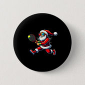 Santa Claus Playing Tennis Game Tennis Racket Chri Button (Vorderseite)