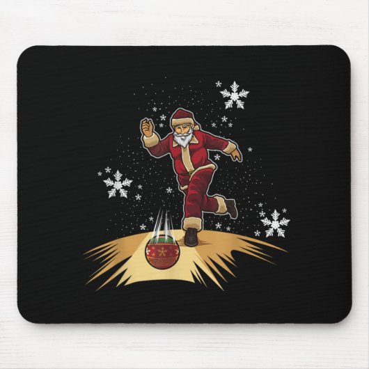 Santa Claus Plays Bowling Xmas Gift For Your Bow T Mousepad (Vorne)