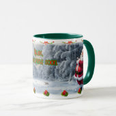 Santa Claus plays Golf on a Ceramic Coffee Mug Tasse (VorderseiteRechts)