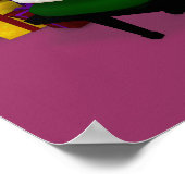 Santa Claus Plays Pink Piano Poster (Ecke)