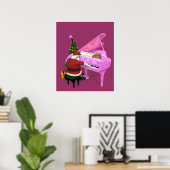 Santa Claus Plays Pink Piano Poster (Heimbüro)