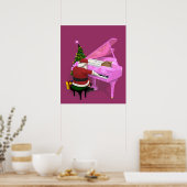 Santa Claus Plays Pink Piano Poster (Küche)