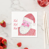Santa Claus Pointillism Weihnachtsbuch Napkins Serviette (Beispiel)