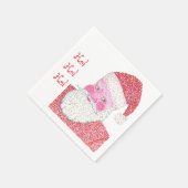 Santa Claus Pointillism Weihnachtsbuch Napkins Serviette (Ecke)