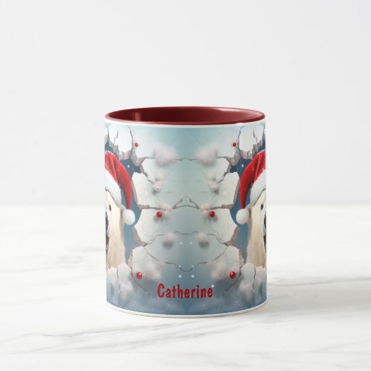 Santa Claus Polar Bar Snow Wall Tasse (Zentrum)