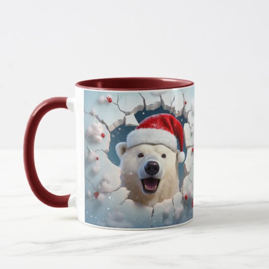 Santa Claus Polar Bar Snow Wall Tasse (Links)