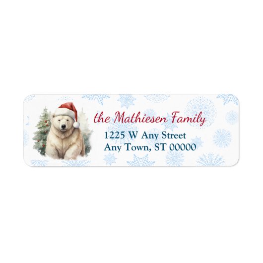 Santa Claus Polar Bear Blue Snowflake (Vorne)