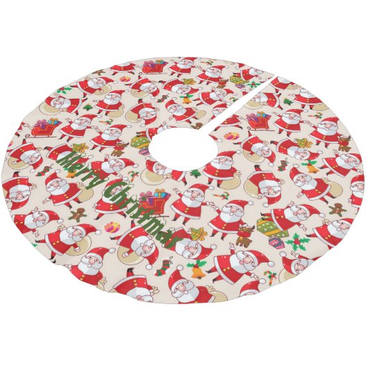 Santa Claus Polyester Weihnachtsbaumdecke (Schrägansicht)