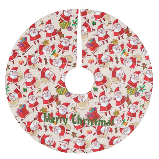 Santa Claus Polyester Weihnachtsbaumdecke (Vorderseite)