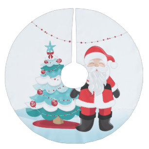 Santa Claus Polyester Weihnachtsbaumdecke