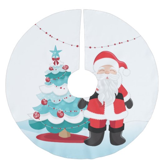 Santa Claus Polyester Weihnachtsbaumdecke (Vorderseite)