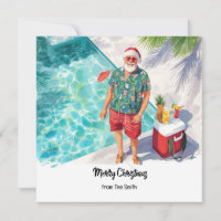 Santa Claus Pool Party auf Hawaii Shirt Tropical