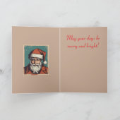 Santa Claus Portrait Pulp Culture Art Karte (Innenseite)