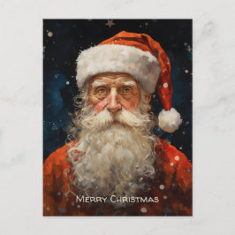 Santa Claus Portrait Van Gogh Style Feiertagspostkarte