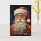 Santa Claus Portrait Van Gogh Style Karte (Gelbe Blume)