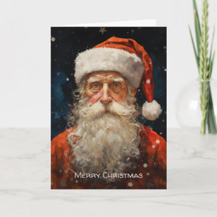 Santa Claus Portrait Van Gogh Style Karte