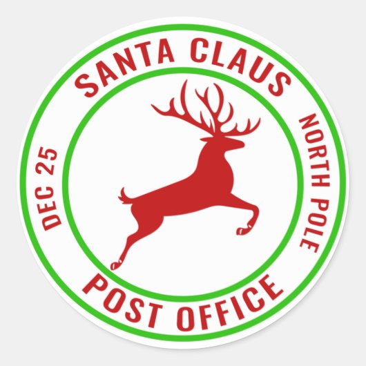 Santa Claus Post Office Klassischer Rundaufkleber Runder Aufkleber (Vorderseite)