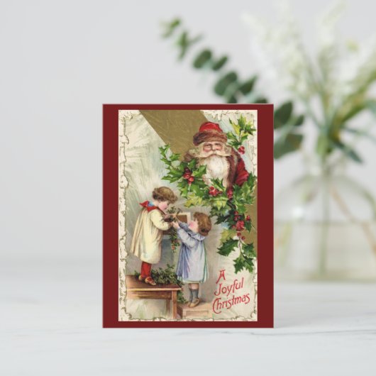 Santa Claus Postcard Feiertagspostkarte (Stehend Vorderseite)