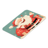 Santa Claus Preparing Christmas Gifts Magnet (Linke Seite)