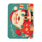 Santa Claus Preparing Christmas Gifts Magnet (Vertikal)