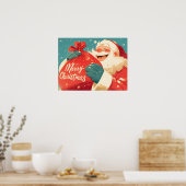 Santa Claus Preparing Christmas Gifts Poster (Küche)