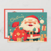 Santa Claus Preparing Christmas Gifts Postkarte (Vorne/Hinten)