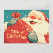 Santa Claus Preparing Christmas Gifts - Retro Art Postkarte (Vorderseite)