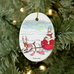 Santa Claus-Putsch ovale Keramik-Weihnachtsbaumdek Keramik Ornament