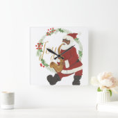 Santa Claus Quadratische Wanduhr (Zuhause)