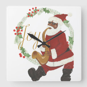 Santa Claus Quadratische Wanduhr