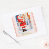 Santa Claus Quadratischer Aufkleber (Umschlag)