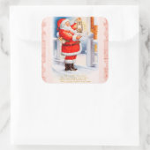 Santa Claus Quadratischer Aufkleber (Tasche)
