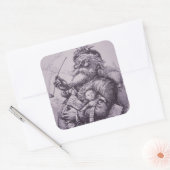 Santa Claus Quadratischer Aufkleber (Umschlag)