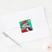 Santa Claus Quadratischer Aufkleber (Umschlag)