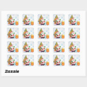 Santa Claus Quadratischer Aufkleber (Blatt)
