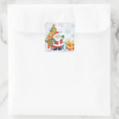 Santa Claus Quadratischer Aufkleber (Tasche)