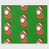 Santa claus quokka australische Weihnachten Geschenkpapier (Flach)