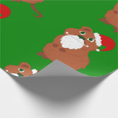 Santa claus quokka australische Weihnachten Geschenkpapier (Ecke)