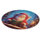 Santa Claus Reading a Book by Candlelight Schneidebrett (Ecke)