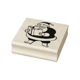Santa Claus Reading Rubber Briefmarke Gummistempel