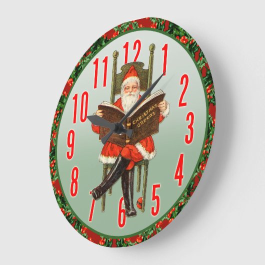Santa Claus Reading Wall Uhr (Winkel)